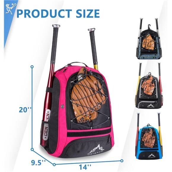 Outdoors Baseball Bag - Bat Backpack for Baseball, T-Ball & Softball Equipment main image 6